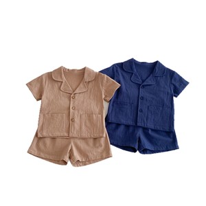 Ensemble deux pièces été 2026 pour enfants : <span class=keywords><strong>cardigan</strong></span> et short en pur coton, style coréen, simple et confortable pour garçons et filles - Product Image 5