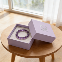 Boîte Cadeau Rigide Carrée Portable Haut de Gamme Personnalisée pour Bracelet en Cristal, Bagues et Boucles d'Oreilles, avec Effet Bronzé