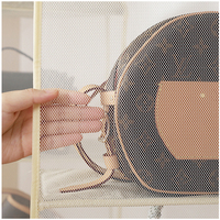 Sac à main en maille Non tissé, grand, robuste, sac de rangement, bourse pour placard, sac de rangement à 4 étagères