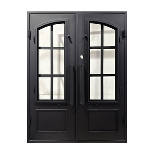 Custom Modern Exclusive Iron French Double <strong>Door</strong> Exterior Front Entrance Security Luxury Wrought Iron <strong>Doors</strong> for Houses Exterior - Product Image 4