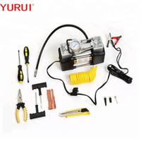 Gonfleur de pneu robuste DC 12V Pompe portable de gonflage de voiture de compresseur d'air à deux cylindres