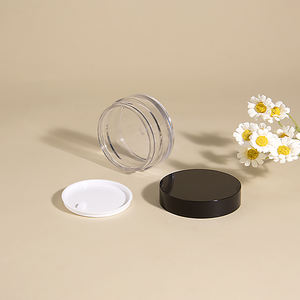 Pot cosmétique transparent de 15g 30ml, pot vide injectable, bouchon noir, pot de maquillage pour correcteur, pot rond en PET pour cosmétiques - Product Image 1