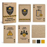 Cartes à jouer en kraft imprimées mat avec logo personnalisé, 54 cartes, avec boîte en kraft pour la formation en entreprise, cartes de poker