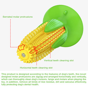 Corn-Shaped Plastic Chewing <b>Toy</b> for Dogs Teeth Cleaning <b>Interactive</b> Squeaky Pet <b>Toy</b> Green and Yellow Cartoon Design - Product Image 6