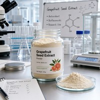 Poudre d'extrait naturel de pépins de pamplemousse 10:1 de qualité alimentaire en vrac, blanche, pour usage antimicrobien