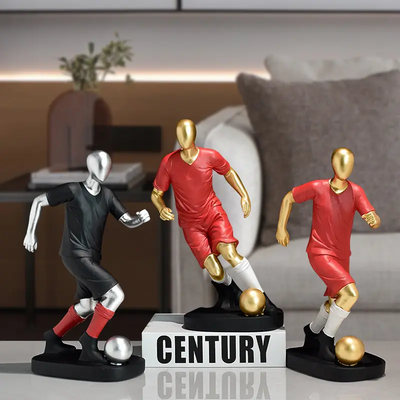 Resina Craft sport atleta figura Nordic creativo figurine Decorative calcio giocatore di calcio miniature giocatore di calcio statua