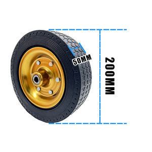 VIMA Hochwertige 8 Zoll Einzel-Lenkrolle Schwerlast Gummi und Eisen Rollenbremse Tragkraft 330kg Abfallbehälter-Rolle für Mülleimer - Product Image 2