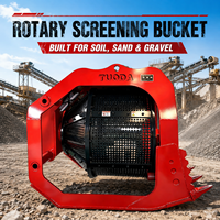 Nouvelle benne rotative hydraulique avec tamis pour excavatrice, équipée de roulements et d'engrenages, pour le criblage du sable, de la terre et de la pierre dans la construction