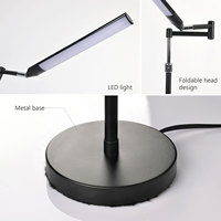 Lampe de bureau LED moderne en aluminium à commande tactile, multi-pliable, avec USB pour chambre à coucher - Lampe de lecture flexible