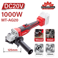 Meuleuse d'angle sans fil 20V 125mm avec filetage de broche M14, interrupteur coulissant, utilisation industrielle/bricolage, 8500 tr/min, prise en charge OEM, vente en gros