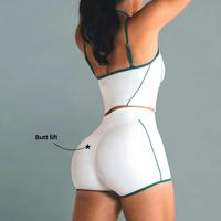 Ensemble soutien-gorge de sport et short de yoga réversible rembourré à maintien élevé pour femme grande taille, personnalisé OEM, écologique, en Spandex/Nylon extensible dans les quatre sens