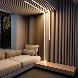 Panel de pared de rejilla para decoración de interiores con diseño de grano de madera 3D y revestimiento de Panel de pared estriado WPC compuesto de plástico y madera - Product Image 6