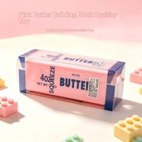 Jouet anti-stress souple en forme de bloc de beurre, best-seller, design fromage, extérieur en silicone doux, jouet tactile à billes sensorielles