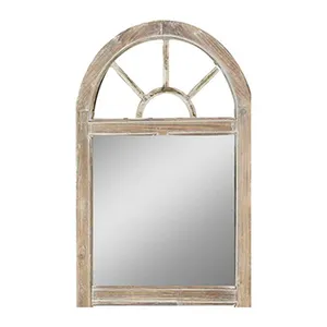 New Design Framed Vintage Window Home Decorative Cathedral Farmhouse Rustic Wall Mirror