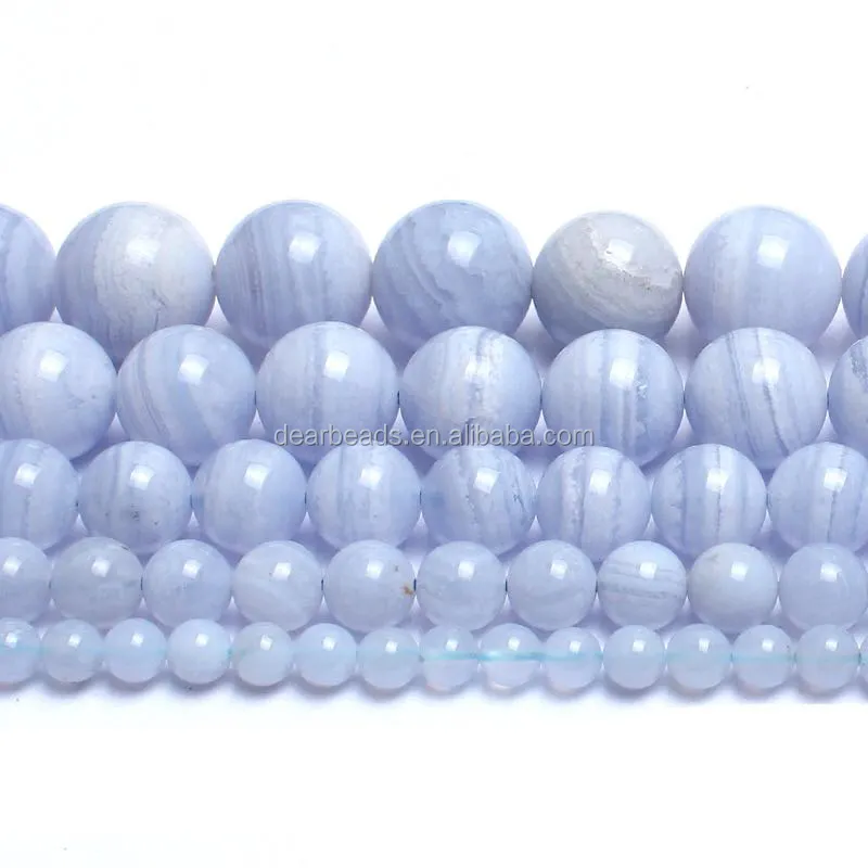 Gute Qualität Semi Kostbare Runde Natürliche Blaue Spitze Achat Perlen für DIY Schmuck Machen 4mm 6mm 8mm 10mm