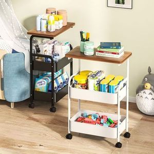<span class=keywords><strong>Carrito</strong></span> de Almacenamiento Multifuncional Moderno, <span class=keywords><strong>Carrito</strong></span> Utilitario de Metal, <span class=keywords><strong>Organizador</strong></span> de Almacenamiento con Ruedas Bloqueables - Product Image 3