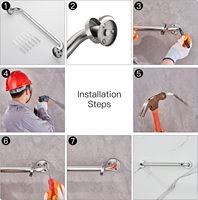 Personnalisation 16 pouces support antidérapant barre d'appui de douche SS304 salle de bain handicapé barre d'appui