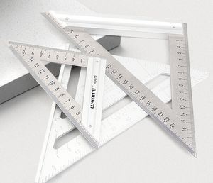 Règle triangulaire en alliage d'aluminium de 175 mm, rapporteur, équerre métrique, outil de mesure et de traçage pour le travail du bois, ruban à mesurer de 175 mm - Product Image 1