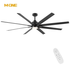 Remote Control Dc 110v Led 18w Nordic Modern 72 Inch Abs 8 Blade Big Size Ceiling Fan With Light