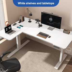Lớn Ergonomic L hình dạng PC máy tính xách tay Bàn máy tính động cơ kép đứng văn phòng góc máy tính bàn điện Chiều cao có thể điều chỉnh bảng - Product Image 6
