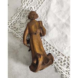 Grande Angelo in Legno Scuro Intagliato a Mano da Val Gardena 16 cm - Product Image 4