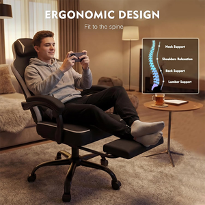 Fauteuil de jeu ergonomique pas cher pour PC avec tissu respirant et siège pivotant pour adolescents gamers - Product Image 6