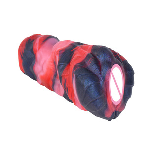 Amethyst Dragon's Spine Scarlet Scaled 3D Textured Silicone <b>Masturbator</b> Male Stroker Real Touch Feeling Adult Pleasure Toy - Product Image 4