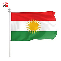 Drapeau national du Kurdistan personnalisé, 3*5 pieds, polyester, grand drapeau pour la fête nationale