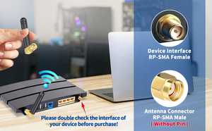 <span class=keywords><strong>Mini</strong></span> Antena <span class=keywords><strong>MIMO</strong></span> de Doble Banda 2.4GHz 4GHZ 5GHz 5.8GHz RP-SMA Macho de Ángulo Recto para FPV/USB/PCIe/WiFi - Product Image 2