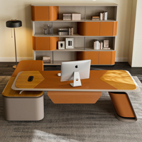 Bureau de direction moderne en bois, mobilier de bureau de luxe pour cadre supérieur, idéal pour les bureaux de direction, les salles de réunion et les bâtiments d'entreprise.