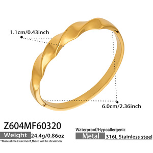 Minimalist Luxury Plain <b>Bangle</b> Stainless Steel 18K Gold Plated Anti Tarnish <b>Bangle</b> for Women - Product Image 4