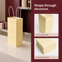 Sacs en papier kraft couleur unie marron avec poignées en papier pour les boutiques de cosmétiques et de beauté, liste de prix de gros, impression de logo personnalisé