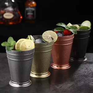 Logotipo personalizado popular Mojito Beber Térmicas 12oz 14oz Cobre Rainbow Prata Aço Inoxidável Julep <span class=keywords><strong>Cup</strong></span> para Bar - Product Image 6
