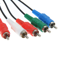 Vente en gros 1.8m 6FT Cordon EMC Ligne de composants HDTV Câble audio et vidéo numérique 5RCA Câble AV pour PS2 PS3 Câble audio vidéo Fil de cordon