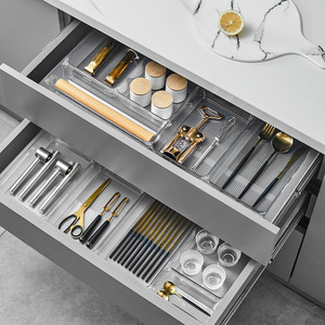 Kitchen plastic cutlery drawer organizers Cutlery tableware organizer 7 divider acrylic tray