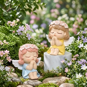 Creativo Ornamento in Resina a Forma di Angioletto Roogo, Decorazione da Tavolo per Soggiorno, Piccola Bambola Fai-da-Te, Regalo - Product Image 3