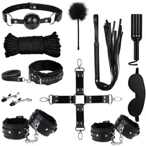 Set Mainan kulit wanita pengekang Bdsm Bondage, Set mainan untuk permainan dewasa, bermain peran pembungkus China, Set SM kulit