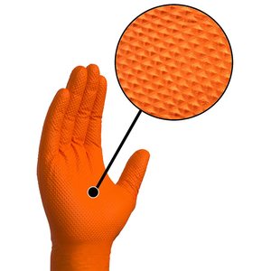 Guantes Industriales Naranjas de 8 Mil, Negros, Talla XL, Einweghandschuhe, Guantes de Nitrilo de Alta Resistencia de 9 Mil con Textura de Diamante para Trabajos Mecánicos - Product Image 4