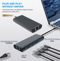 Station d'accueil USB-C 5 ports OEM, Type-C vers USB 3.0, RJ45, PD 100W, adaptateur de charge rapide, concentrateur Type C 5 en 1 pour plusieurs appareils