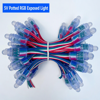 Lampu Pixel LED Resin Tahan Air 12mm WS2811 Addressable RGB 5V 12V Warna Penuh Terbuka untuk Papan Reklame