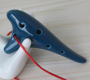 Ocarina en céramique à 6 trous, faite à la main, finition brillante, jouet musical pour les amateurs de musique, instrument folklorique chinois - Product Image 4