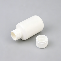 Bouteille de stockage carrée en plastique HDPE de 100 ml avec bouchon à vis moleté vertical, conteneur opaque pour l'emballage de particules, de poudre, de réactifs solides