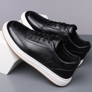 Zapatos Deportivos Casuales de Cuero para Hombre, Transpirables y Ligeros, con Aumento de Altura de 6 cm, Diseño de Plataforma con Forro de Felpa Cálido para Primavera/Verano - Product Image 4