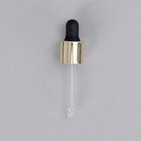 Personnalisé 18/415 18/410 20/410 compte-gouttes en verre bouteille d'huile essentielle pipette en verre compte-gouttes en aluminium pour bouteilles