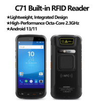 PDA industriel robuste C71 Android 13 avec lecteur/graveur RFID UHF intégré ISO18000-6C, portée longue de 20 m, scanner de codes-barres 2D