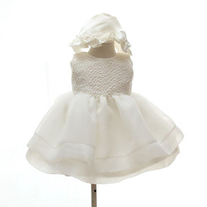 Nuevo Diseño de Vestido de Encaje de Manga Corta para Bebé Recién Nacido, Vestido de Cumpleaños de Un Año - Product Image 1