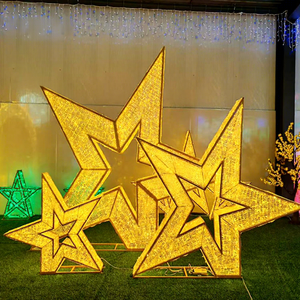 Guirlandes lumineuses LED en forme d'étoile de Noël pour décoration extérieure suspendue et présentoirs de Noël commerciaux - Product Image 1