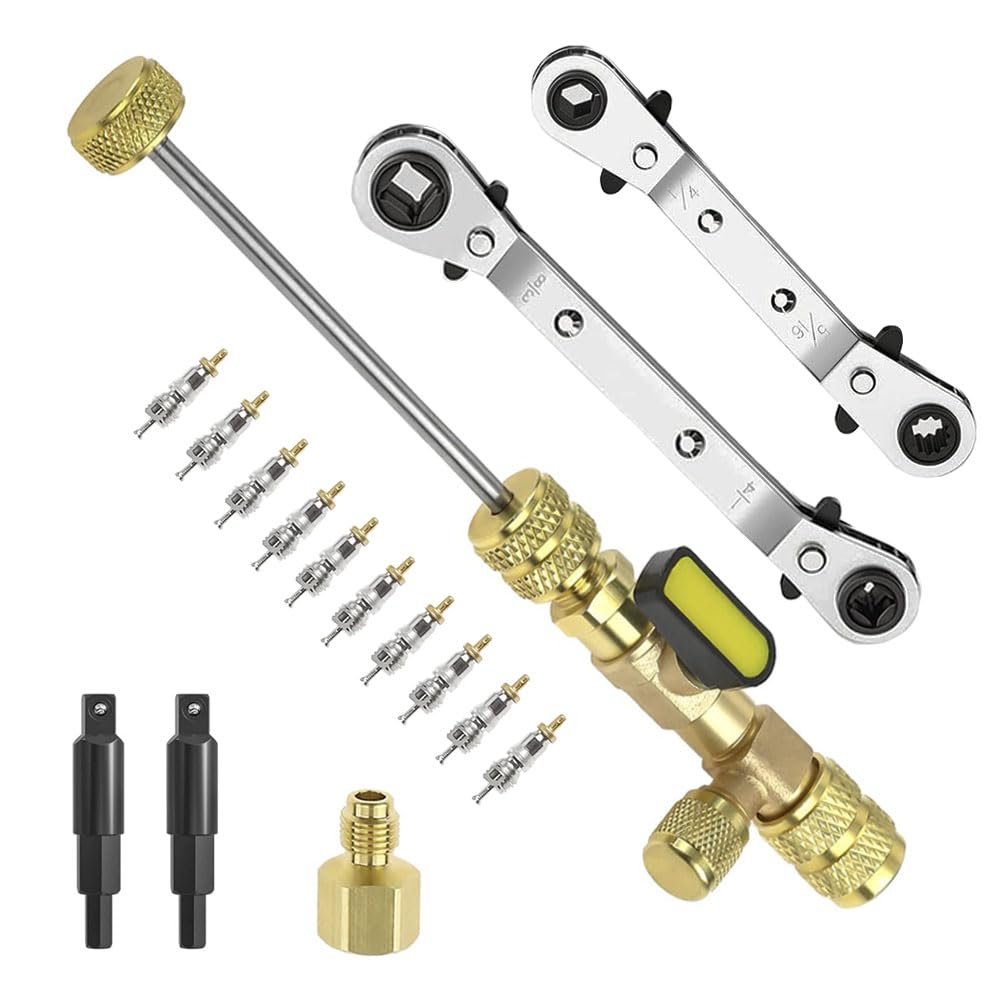 Strumento Per Rimozione E Installazione Nucleo Valvola SAE 1/4" E 5/16" - Per Aria Condizionata R22, R134, R410, R32