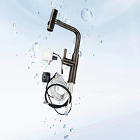Évier de cuisine en acier inoxydable 304 avec robinet à détection numérique pour mélange d'eau froide et chaude