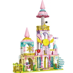 Weihnachts geschenke Prinzessin Schloss Baustein Set Hot Sale Cartoon Schloss DIY Montage Spielzeug 3D Puzzle für Mädchen Puppenhaus